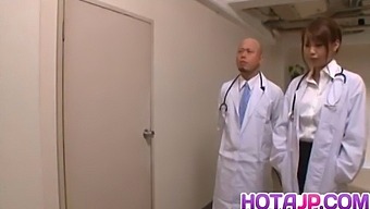 Asian Nurse Arisa Ebihara Gives A Blowjob To Her Doctor And Gets Fucked Hard