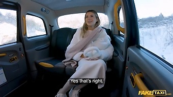 Beautiful Lingerie Model Gets Rough And Tumble Ride In A Fake Taxi.